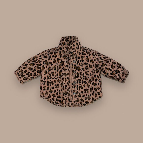 EUC GAP Cordoroy Quilted Leopard Print Shacket - Picture 4 of 4